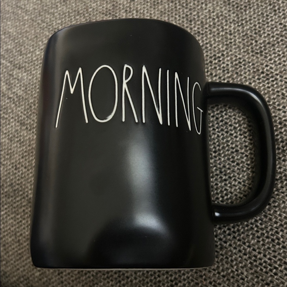 Rae Dunn Morning Mug Black NWT